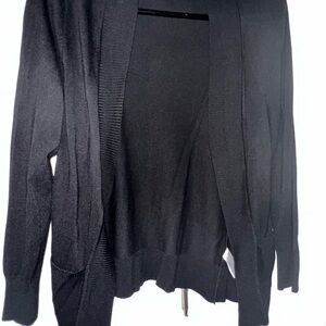 Chic Black Open Front Cardigan